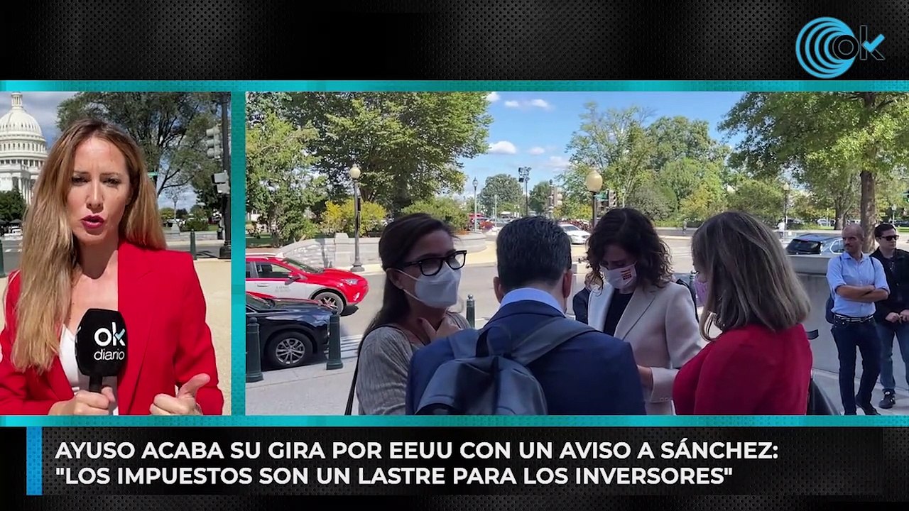 Ayuso acaba su gira por EEUU con un aviso a Sánchez: "Los impuestos son un lastre para los inversores"