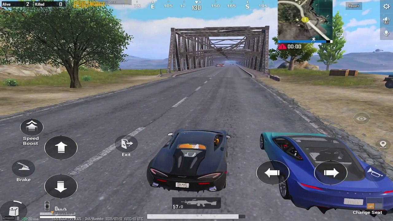 Tesla vs mclaren drag race in pubg mobile