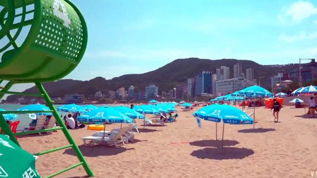 Busan City Walk Best Tourist Attractions Haeundae Songjeong and Beach Trains Korea 4K ULTRA HD part2