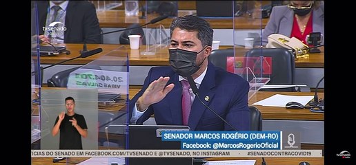 Marcos Rogério defende Contarato na CPI: 'Não aceito e não concordo'