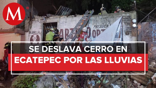 Rescatan a adulto mayor que quedó atrapado por deslave en Ecatepec