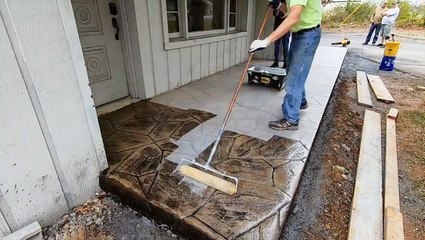 These stamps transform concrete into wood and stone