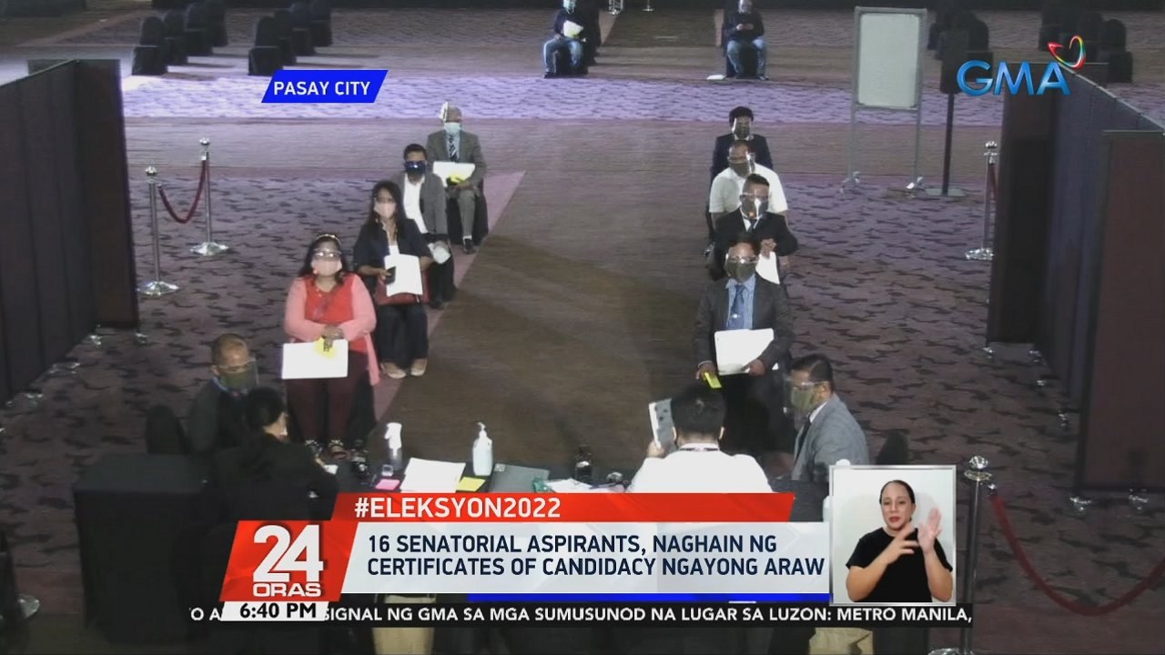16 senatorial aspirants, naghain ng Certificates of Candidacy ngayong araw | 24 Oras