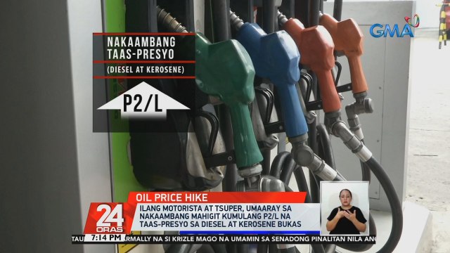 Ilang motorista at tsuper, umaaray sa nakaambang mahigit kumulang P2/L na taas-presyo sa diesel at kerosene bukas | 24 Oras