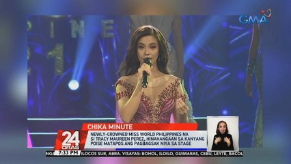 Tracy Maureen Perez, hinahangaan sa kaniyang poise matapos ang pagbagsak niya sa stage  | 24 Oras