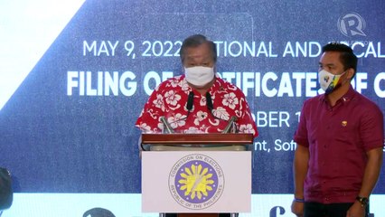Day 1: Filing of certificates of candidacy for 2022 elections