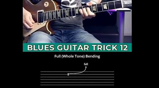 Guitar tutorial_How to bending guitar with a blues style guitar Trik in onw minute for behiner