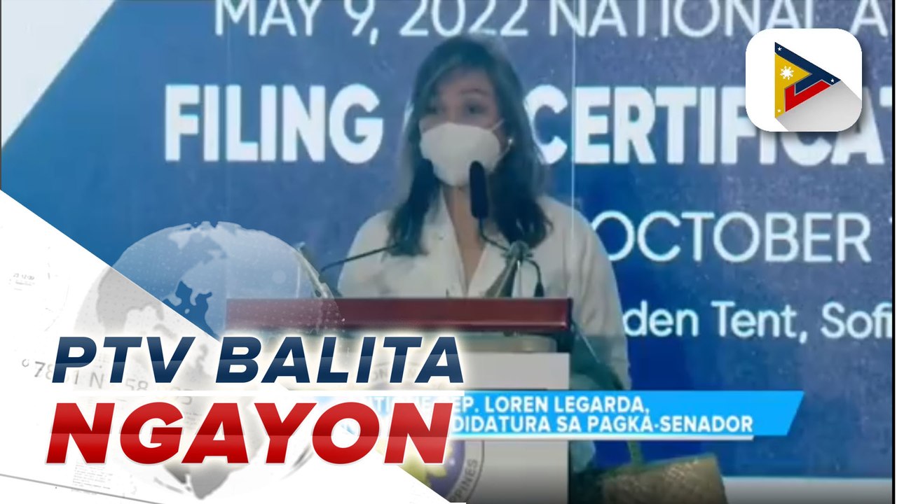 Antique Rep. Loren Legarda, naghain na ng kandidatura sa pagka-senador