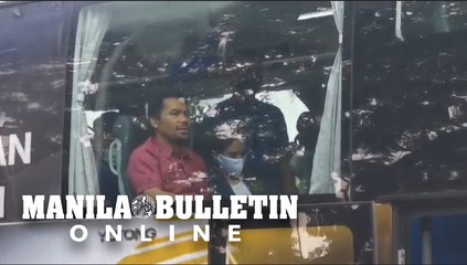 Senator Manny Pacquiao arrives at Sofitel Manila as he files his COC for president