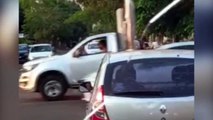 Em vídeo, internauta flagra confusão que terminou em vias de fato no Centro de Cascavel