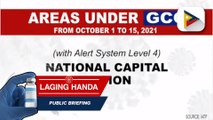 Alert system level 4 sa Metro Manila, extended mula October 1 hanggang October 15