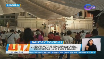 20% capacity sa mga simbahan para sa mga fully-vaccinated kontra-COVID, ipinatutupad na sa Quiapo Church | BT