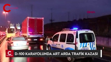 D-100 karayolunda art arda trafik kazası: 2 yaralı