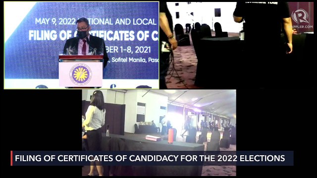 Filing of certificates of candidacy for 2022 Philippine elections | Friday, October 1