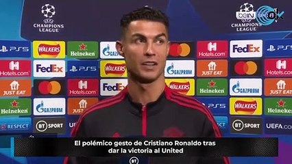 El polémico gesto de Cristiano Ronaldo tras dar la victoria al United