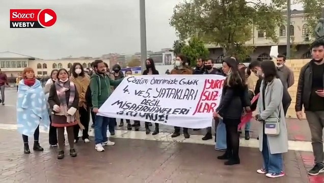 İstanbul'da 'barınamıyoruz' eylemi: Tüm devlet misafirhaneleri öğrencilere açılsın