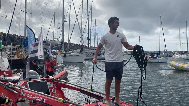 Après sa traversée de l'Atlantique à la rame, Guirec Soudée de retour à Brest