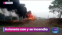 Avioneta cae y se incendia en Veracruz; el piloto murió