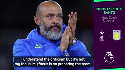 Download Video: Nuno indifferent to criticism of Spurs start