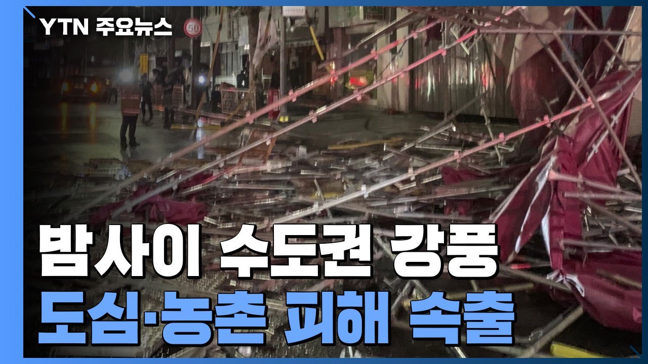 밤사이 수도권 도심 강풍 피해...농작물 피해도 속출 / YTN