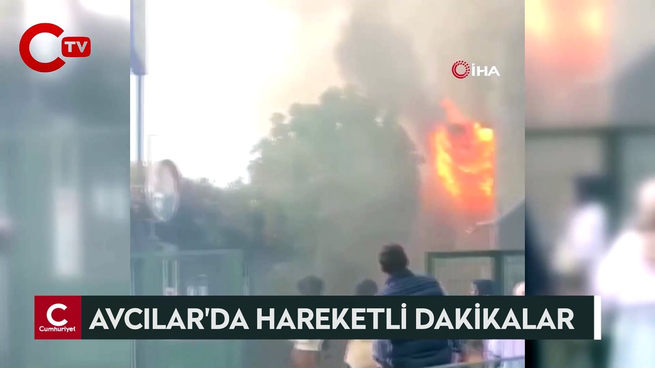 Avcılar'da bir iş yerinin çatısında yangın çıktı