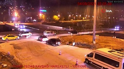Tokat’ta aynı kavşakta 19 kaza kameraya yansıdı