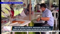 Mayor Sara Duterte, naghain na ng COC para sa muling pagka-alkalde ng Davao City