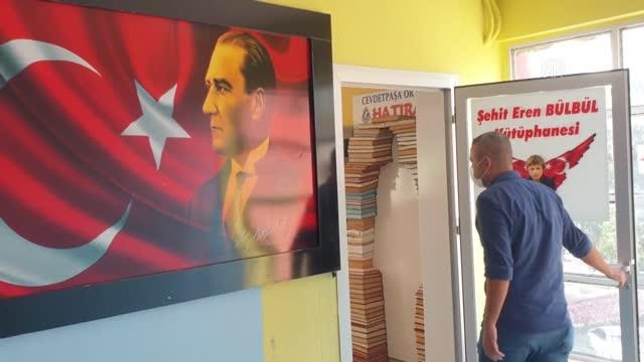 Kadirli Cevdet Paşa Ortaokulu'nda açılan kütüphanede şehit Eren Bülbül'ün adı yaşatılacak