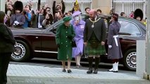 Rainha Isabel II na reabertura dos trabalhos em Holyrood