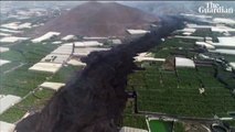 Drone footage shows path of devastation from La Palma's Cumbre Vieja volcano