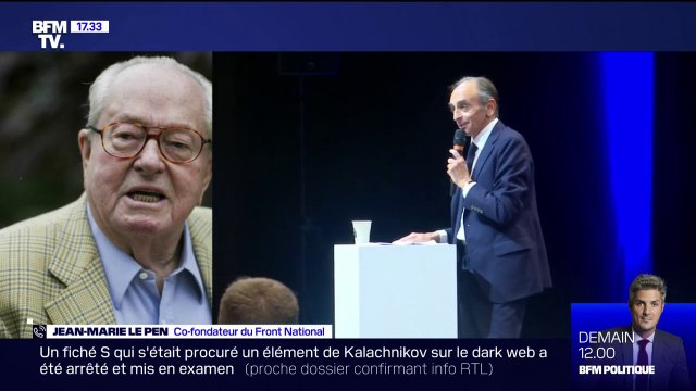 Présidentielle 2022: Jean-Marie Le Pen soutiendra le candidat national le mieux placé , si c'est Éric Zemmour oui, si c'est Marine Le Pen, oui