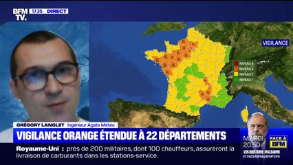 Download Video: 22 départements placés en vigilance orange pour pluie-inondation, vent violent, orages et crues