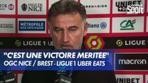 Christophe Galtier satisfait de ses joueurs après la victoire contre Brest- Ligue 1 Uber Eats