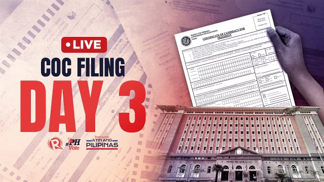 Filing of certificates of candidacy for 2022 Philippine elections | Sunday, October 3