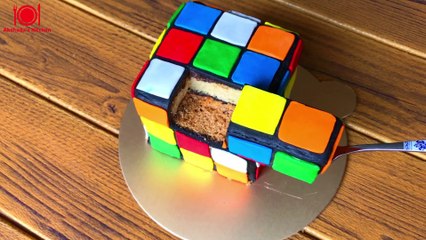 Rubik's cube cake from cake and fondant | रुबिक क्यूब केक | fondant cake | Akshada's Kitchen