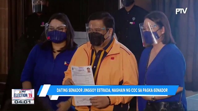 Dating Senador Jinggoy Estrada, naghain ng COC sa pagka-senador