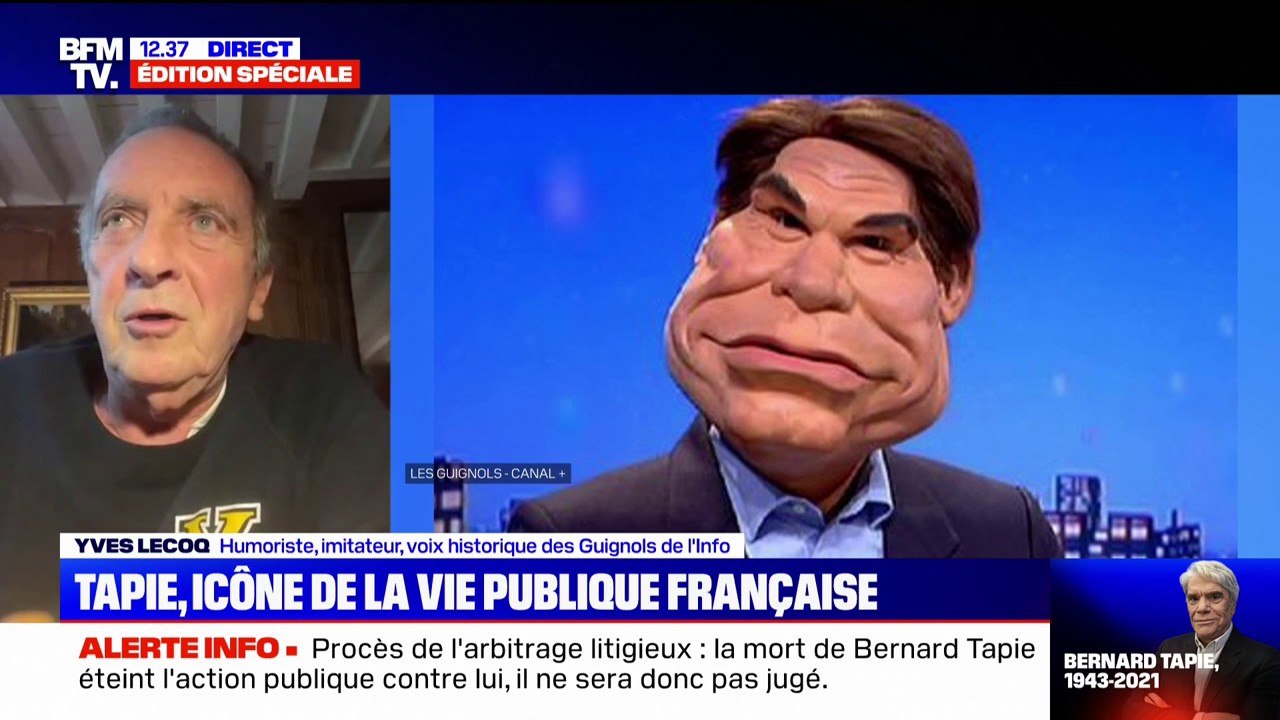 Mort de Bernard Tapie: pour Yves Lecoq, la marionnette des Guignols de l'homme d'affaires, "lui a fait pardonner beaucoup de choses"
