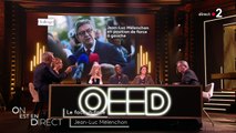 Léa Salamé, Laurent Ruquier, Harry Roselmack et Jean-Luc Mélenchon sur le plateau de l'émission 