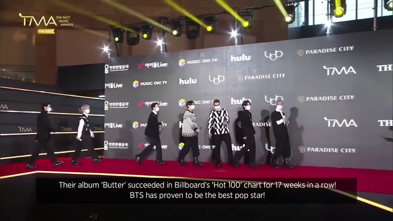 BTS on The Fact Music Awards 2021 Red Carpet (Full cut)