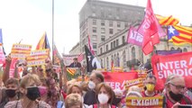 Marcha independentista en Barcelona para reivindicar el resultado del referendum del 1-O de hace cuatro años