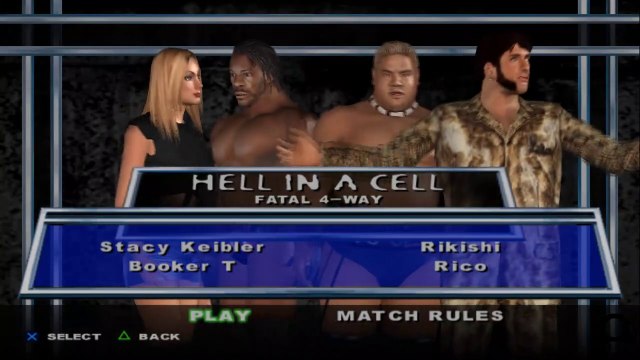 Here Comes the Pain Stacy Keibler(ovr 100) vs Booker T vs Rikishi vs Rico