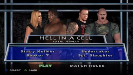 Here Comes the Pain Stacy Keibler(ovr 100) vs Booker T vs Undertaker vs Sgt. Slaughter