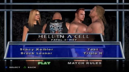 Here Comes the Pain Stacy Keibler(ovr 100) vs Brock Lesnar vs Test vs Triple H