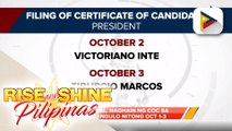 8 indibidwal, naghain ng COC sa pagka-pangulo nitong Oct. 1-3