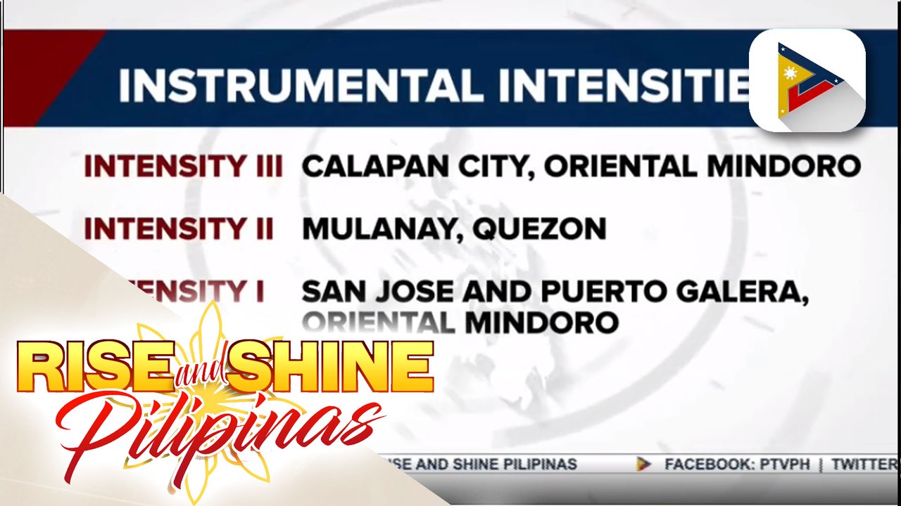 Magnitude 4.4 na lindol, tumama sa Oriental Mindoro kaninang madaling araw