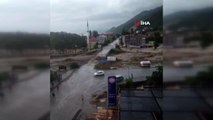 Sinop'ta köprünün yıkılma anı ve yaşanan panik anları kamerada