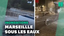 Météo: Les images des inondations à Marseille