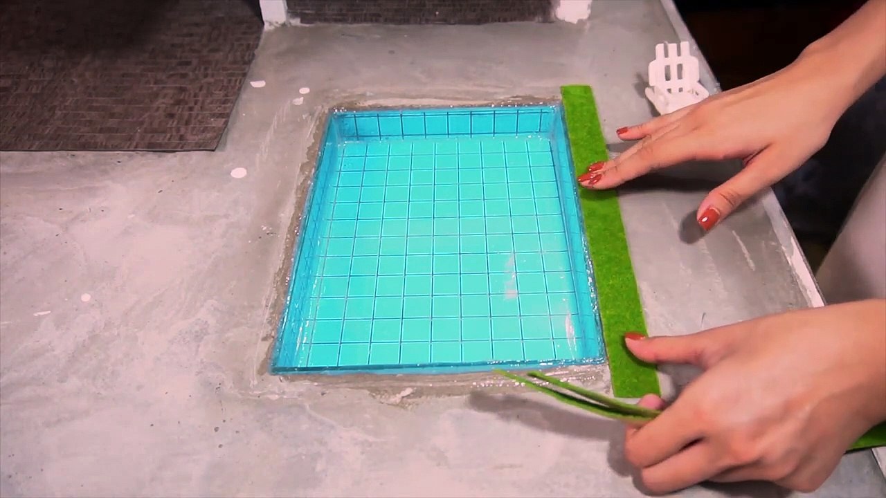 HOW TO BUILD MINI SWIMMING POOL - Mini Mansion - STEP BY STEP