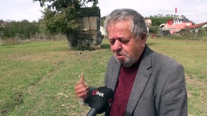 Köyün ortasındaki 2 bin yıllık lahdini rahatsız edenleri böyle lanetledi!