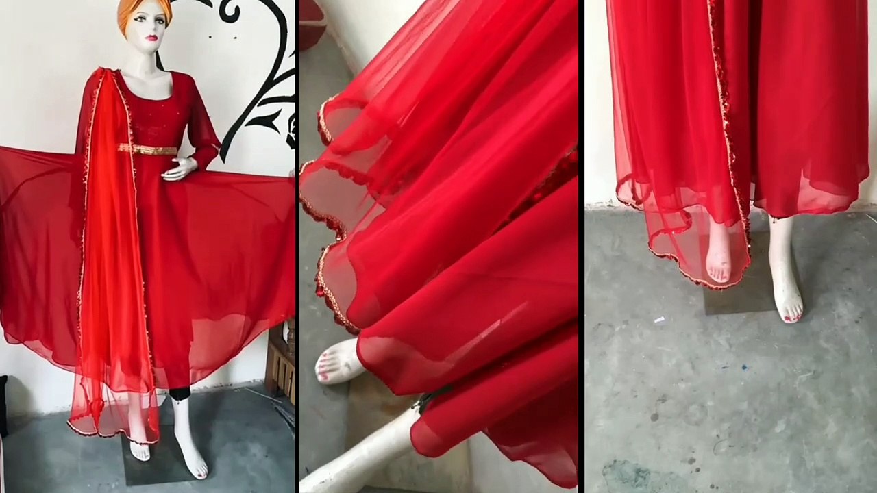 Old Saree convert into umbrella gwon cutting and stitching